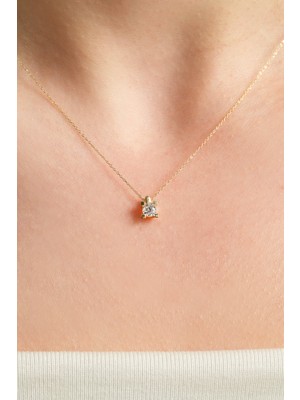 Kolyecik 14 Ayar Altın Tektaş Kolye