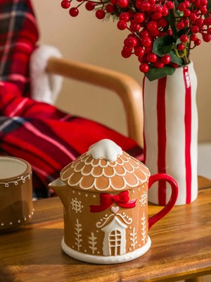 UltraMint Yılbaşı Temalı Seramik Demlik, 590 Ml, Şık ve Kullanışlı Tasarım