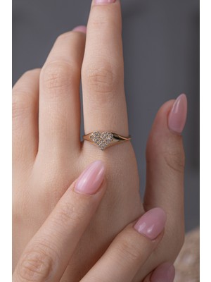 Kolyecik 14 Ayar Altın Kalp Yüzük