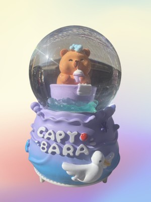 PremiumPort Işıklı ve Müzikli Büyük Capy Bara Kar Küresi, Hediye ve Dekorasyon Ürünü