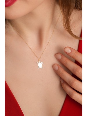 Kolyecik 14 Ayar Kaplumbağa Kolye