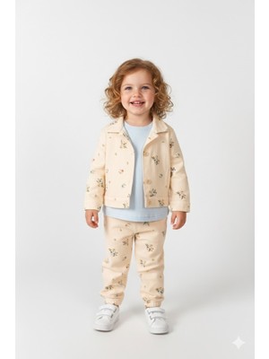 NK Tekstil Spring Kız Ceket - Krem