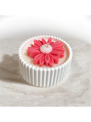 Waxera Dekoratif Taş Tozu Mini Saksı Papatya Soya Mum Lavanta Esanslı