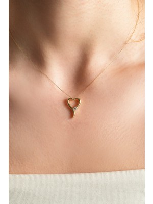 Kolyecik 14 Ayar Altın Kalp Kolye