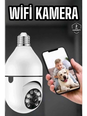 Güvenlik Kamerası Wifi Kamera Duylu Ev Kamerası Wifi Bağlantılı Dönebilen