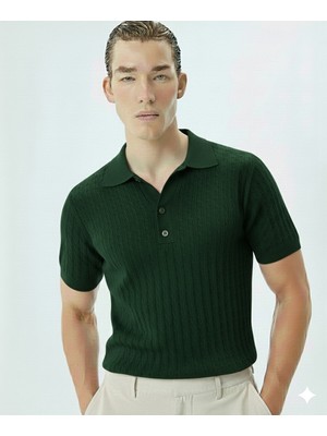 ModaBase Erkek Terletmez Triko Polo Yaka 3 Dügmeli Kısa Kol Penye
