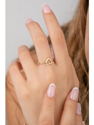 Kolyecik 14 Ayar Altın Kalp Yüzük