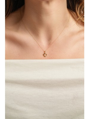 Kolyecik 14 Ayar Altın Kalp Kolye