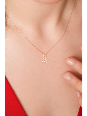 Kolyecik 14 Ayar Kedi Kolye