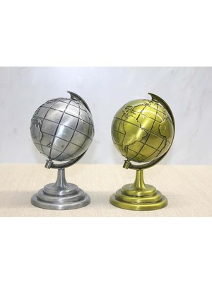PremiumPort Şık Metal Dünya Küre, Dekoratif ve Estetik Tasarım