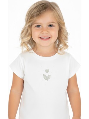 NK Tekstil Leaf Tişört - Ekru