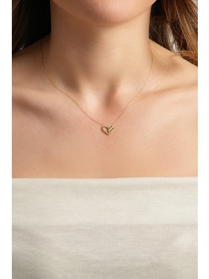 Kolyecik 14 Ayar Altın Kalp Kolye