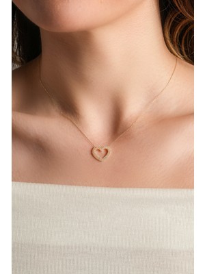 Kolyecik 14 Ayar Altın Kalp Kolye