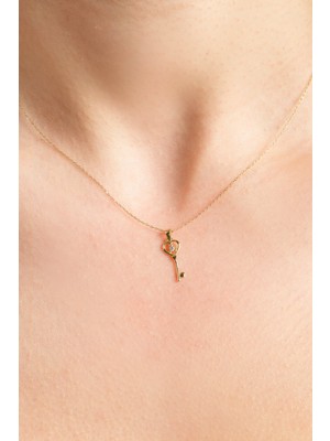 Kolyecik 14 Ayar Altın Anahtar Kolye