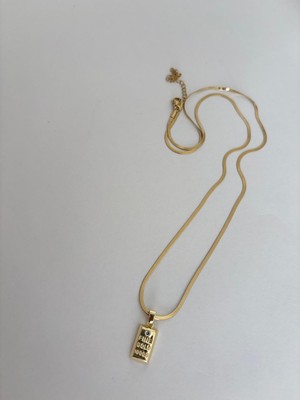 Marsel Italyan Külçe Taşlı Çelik Gold Kolye