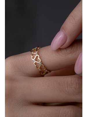 Kolyecik 14 Ayar Altın Kalp Yüzük