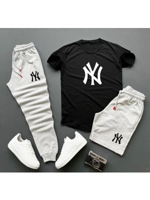 Risil-Nu Company Ny Baskılı Unisex Yazlık Eşofman Kombin 3lu Kombın