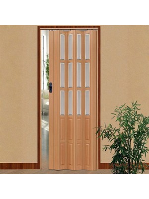 Homenter Katlanır Camlı Pvc Akordiyon Kapı | 86X203 cm | Suya & Neme Dayanıklı