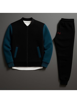 Risil-Nu Company 3 Iplik Premium Yeni Sezon Unisex Kolej Ceket-Eşofman Altı Kombin Alt Üst 2'li