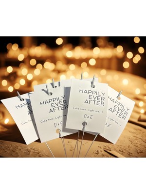 Boketto Opus Kişiye Özel Kutlama Kartı & Işıklı Çubuk | Düğün, Nişan, Doğumgünü Isim ve Tarih Eklenir 10 Adet