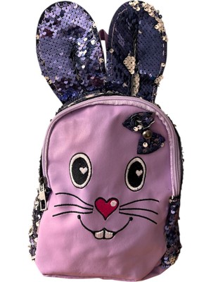 Rose Çocuk Pullu Tavşan Figürlü Sırt Çantası En 20 cm Boy 15 cm