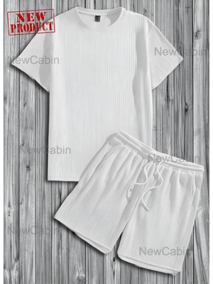 Risil-Nu Company Yeni Sezon Bürümcük Krilkıl Kumaş Yazlık Likralı Sıfır Yaka Kısa Kol Yazlık Tişört Şort Takım 2'li