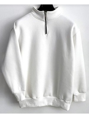 Risil-Nu Company Yarım Fermuarlı (3 Iplik) Şardonlu Dik Yaka Sweatshirt Içi Polarlı Kışlık Unisex