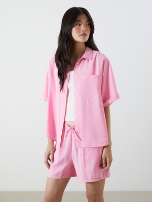 Lc Waikiki Yeni Sezon Modal Karışımlı Oversize Kadın Gömlek