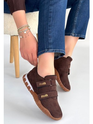 Shoegar Tunga Kahverengi Süet Cırt Cırtlı Spor Ayakkabı