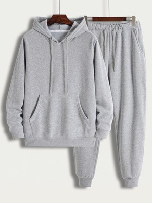 Risil-Nu Company 2'li Unisex Basic Eşofman Takımı – Kapüşonlu Sweat Ceket & Jogger Eşofman Altı