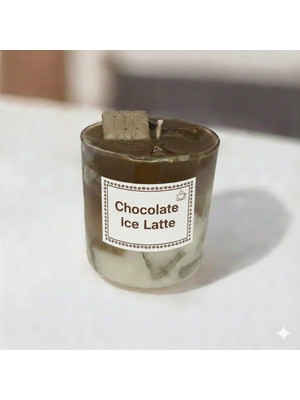 Waxera Chocolate Ice Latte Tasarım Mum - El Yapımı Bisküvi Detaylı Gurme Kahve Serisi