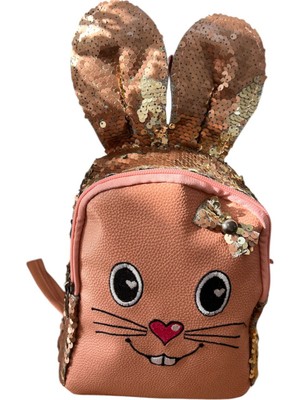 Rose Çocuk Pullu Tavşan Figürlü Sırt Çantası En 20 cm Boy 15 cm