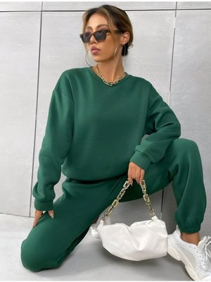 Risil-Nu Company Yeni Sezon 3 Iplik Sıfır Yaka Sweat - Eşofman Altı 3 Iplik Oversize Eşofman Takımı