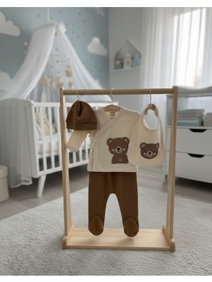 Gmn Collection Yenidoğan 5'li Ayıcık Figürlü Hastane Çıkışı Zıbın Seti