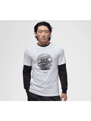 Nike Jordan Brand Basketball Ss Crew Beyaz Erkek T-Shirt FZ1993-100