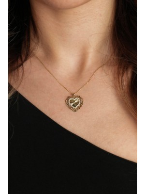 Kolyecik 14 Ayar Kalemli Kalp Kolye