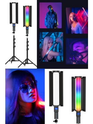 Munico LED Cihazı Fotoğraf El Çubuğu Işık Tam Renkli Rgb LED Işık Çubuğu Kademesiz Karartma Kullanışlı