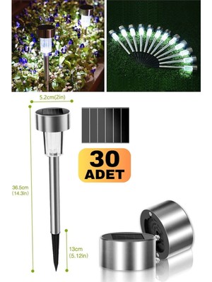 Munico 30 Adet Bahçe Yürüme Yolu Seti Akıllı Bahçe Lambası ve Aydınlatma Villa Site Yazlık Aydınlatma Solar