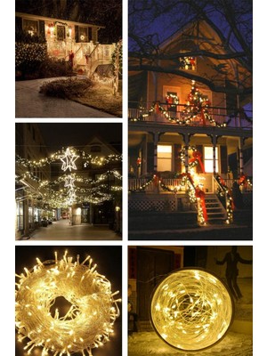 Munico Ev Dükkan Cafe Aydınlatma 10 Metre Gün Işığı Sarısı Dekoratif LED 2 Kademeli Şeffaf Su Geçirmez LED