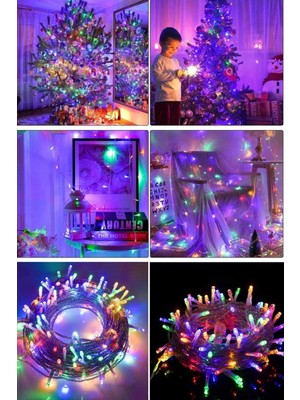 Munico Rengarenk Rgb 10 Metre LED Lamba Gold 60 LED 2 Kademeli Şeffaf Pilli Pro Dekoratif