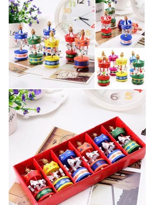 Munico 6 Adet Noel Ahşap At Atlıkarınca At Noel Ağacı Süslemeleri Ev Süsleri Için Noel Süslemeleri Dekorluk