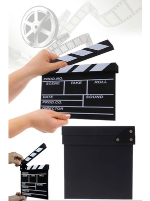 Munico Film Çekim Aksesuar Direktörü Video Akrilik Clapboard Dry Erase Tv Film Clapper Dekoratif Ahşap Obje