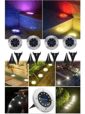 Munico 4'lü Işıkları Su Geçirmez Zemin Içi Dış Mekan Peyzaj Aydınlatması Villa Lüx Sarı Bahçe Aydınlatma