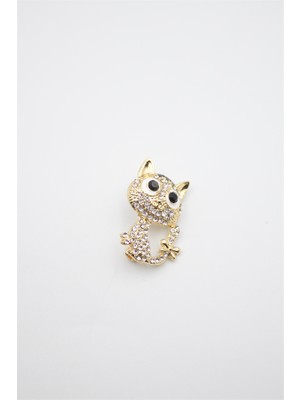 Royaleks Kedi Broş - Altın