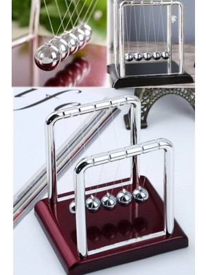 Munico Ev Ofis Dekorasyonu Büyük Boy Newton Masa Masa Süsü Metal Sarkaç Topu Fizik Sarkaç Çelik Denge Topu