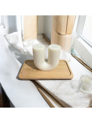 Waxera Karamel Kokulu Dekoratif U Mum - El Yapımı Soya Mum