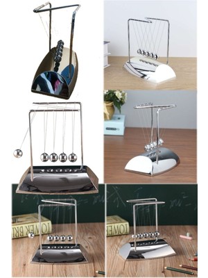 Munico Newton'un Denge Çelik Topları Fizik Bilim Sarkaç Süs Oyuncak Masası Şık Gümüş Masaüstü Hediyelik Şık