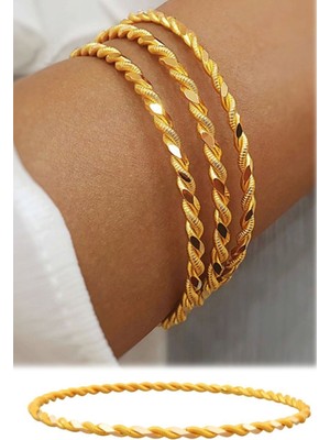 Munico 22 Ayar Altın Kaplama 5'li Gerçekçi Ince Bizelik Şık Tasarım Zarif Birebir Twister Günlük         #2