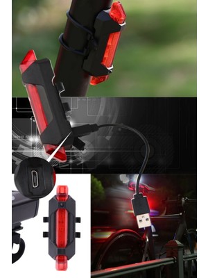 Munico Bisiklet Arka Stop Uyarı Ikaz Işığı 4 Modlu Şarj Edilebilir Lamba Her Bisiklete Uyumlu