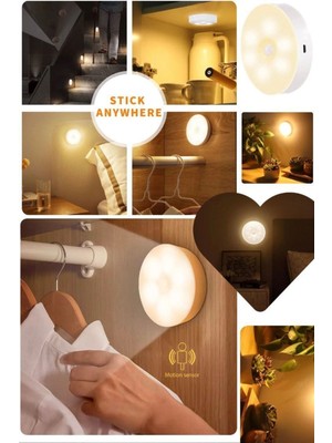 Munico Her Eve Lazım Mutfak Kolidor Kiler Dekoratif Spot Lambası Şarjlı Akıllı LED Spot Lamba Yapışkanlı